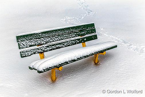 Snowy Bench_33894.jpg - Photographed at Smiths Falls, Ontario, Canada.